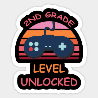 2nd Grade Level Unlocked - School Boys girls and Kids Sticker